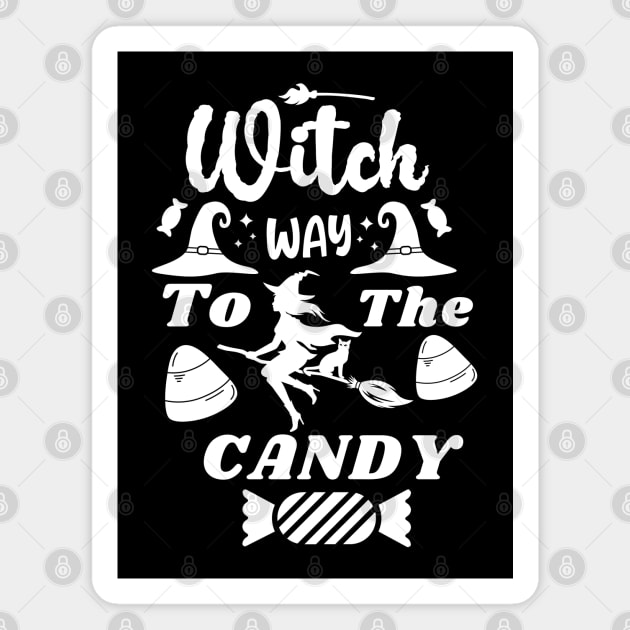 Witch Way To Candy Cute Halloween Design Magnet by Artist usha